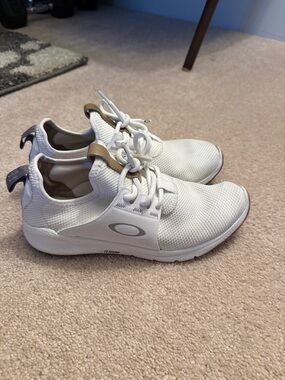 Oakley White Sneakers with Tan and Gray Accents
